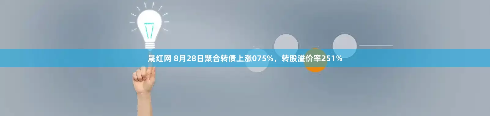 晟红网 8月28日聚合转债上涨075%，转股溢价率251%